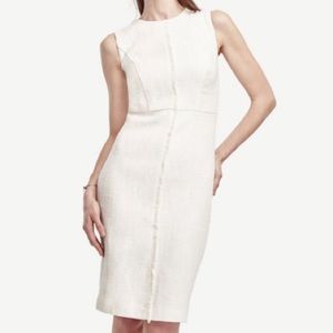 Ann Taylor Tweed Fringe Sheath Dress Size 12